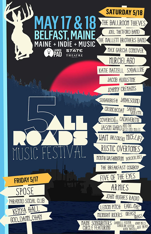 2019 All Roads Music Festival poster with full listing of performers.