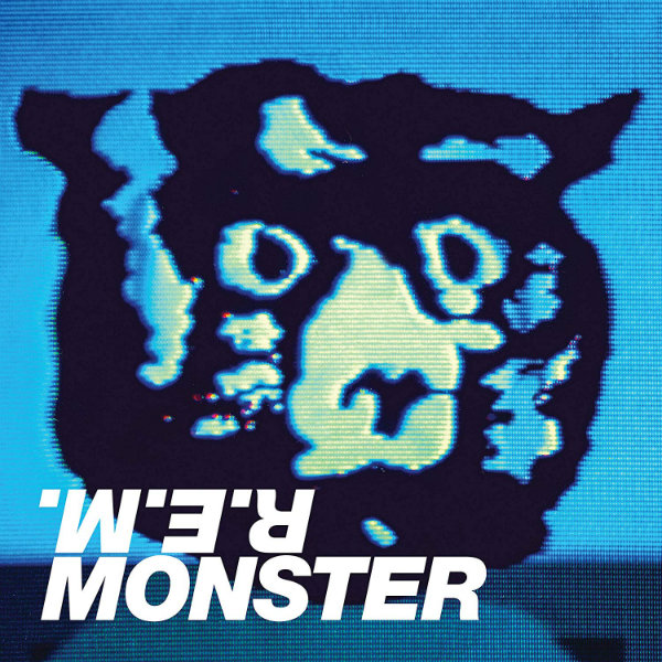 R.E.M. Monster 25 album artwork. Video screen of cat face.