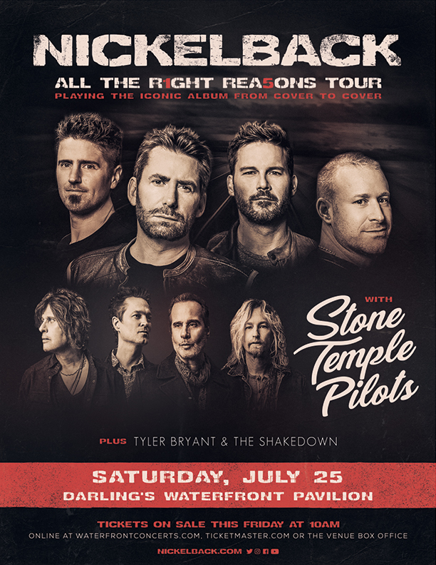 Nickelback tour poster with photos of Nickelback and Stone Temple Pilots