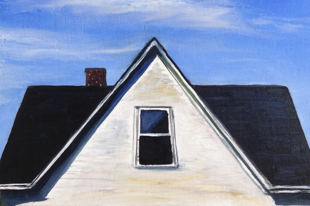 painting of old house roof