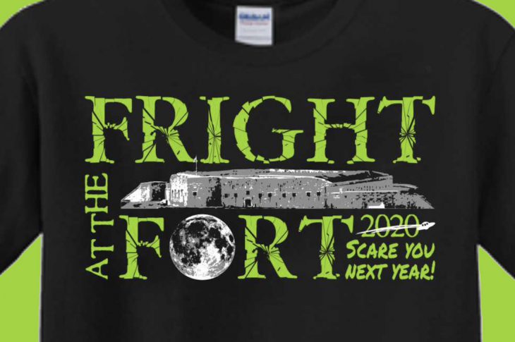 Fright At The Fort Design on Black T Shirt