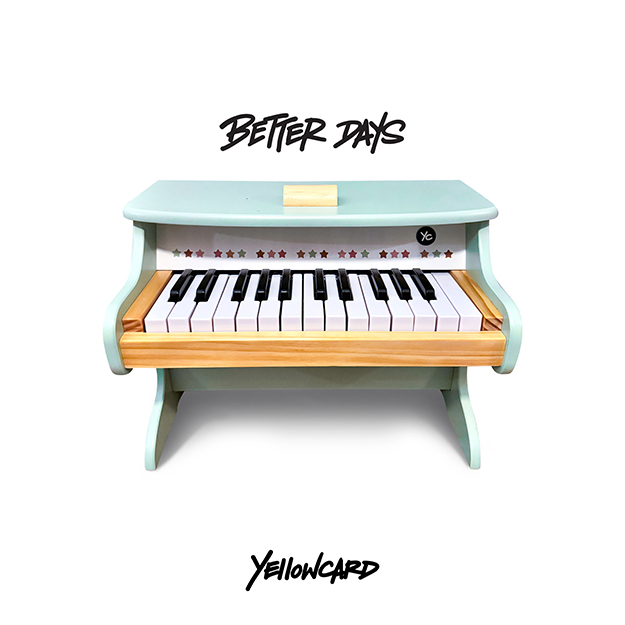 Yellowcard "Better Days" album artwork. Childs piano against white background