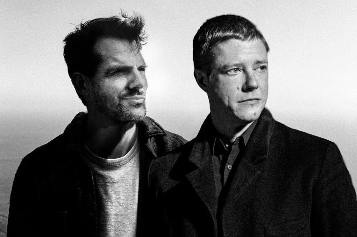 black and white photo of two men