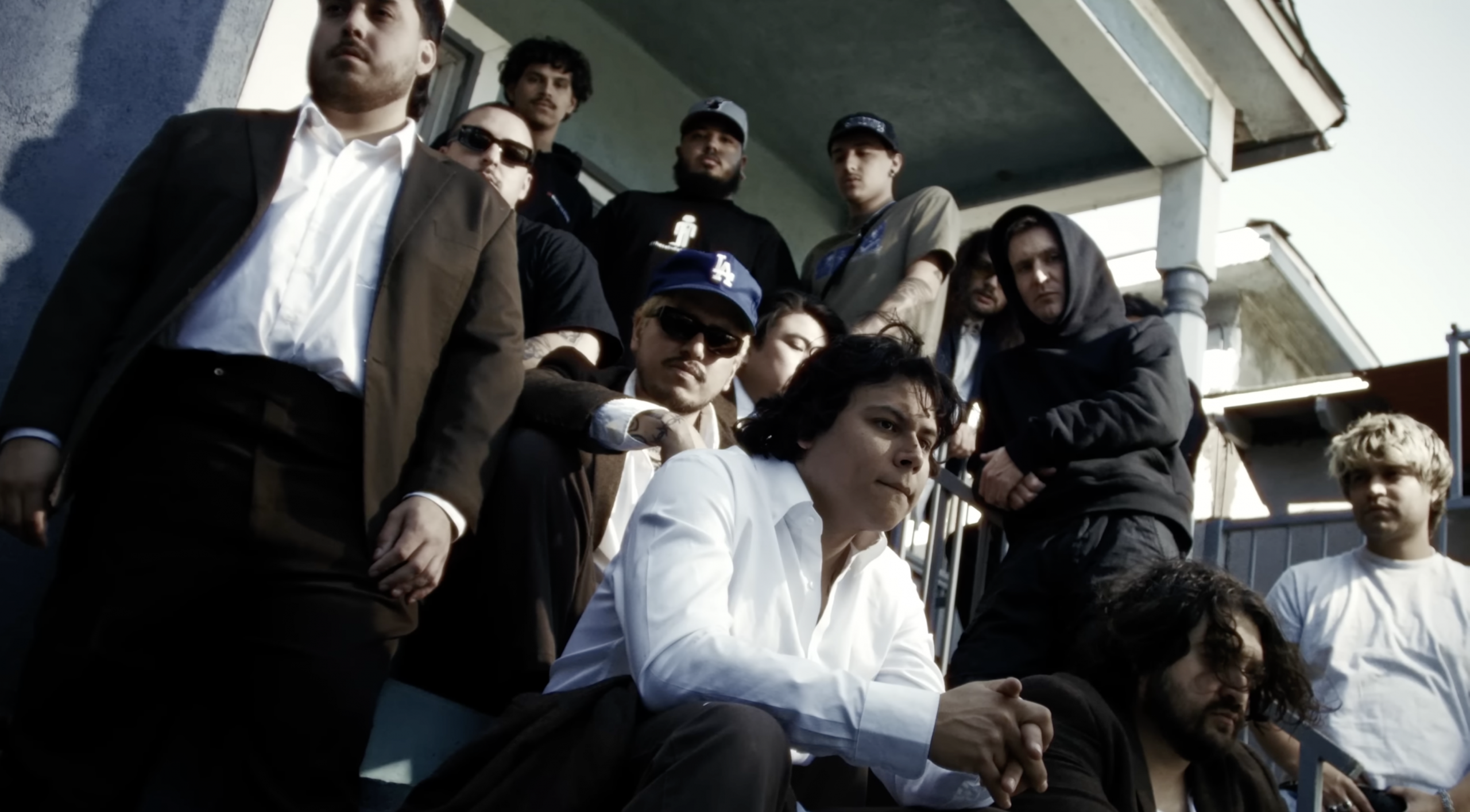 Group of men on a front porch
